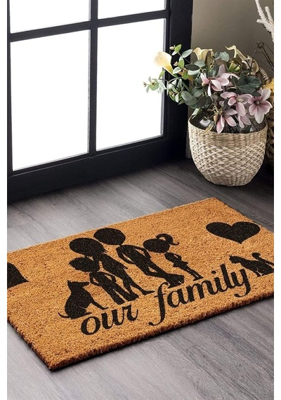 Tr Paspas Our Family Desenli Kapı Önü Paspası Diğer