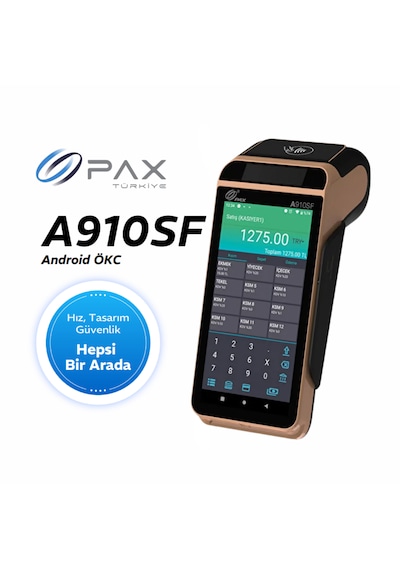 Pax A910sf Android Yazar Kasa Pos - Temassız Ödeme, 4g Ve Wi-fi Destekli