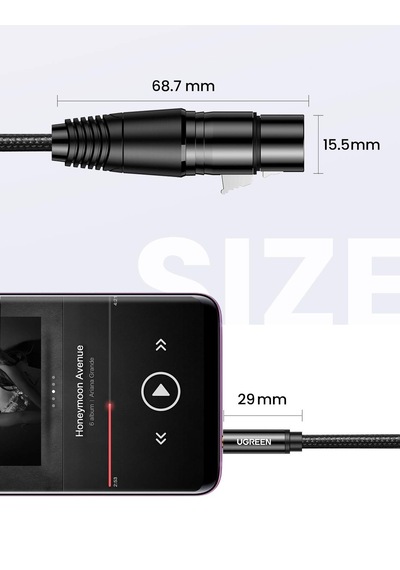 Ugreen 3.5mm To Xlr Mikrofon Ses Kablosu Örgülü 2 Metre Sku: Smgstk8edb3315c1