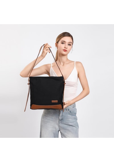 Kanvas Kumaş Kadın Omuz Çantası Smart Bags 1331 Bej