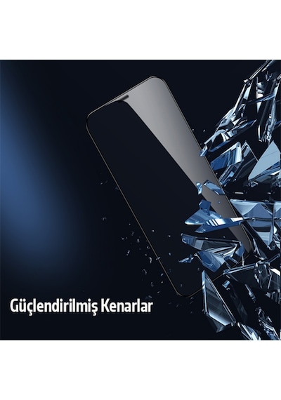 Apple Uyumlu   iPhone 12 Mini 2In1 Full Glue Tempered Cam Ekran Koruyucu Siyah (500283146)