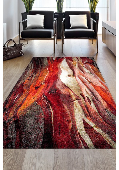 Dekoreko Kaymaz Taban Djt Salon Halısı Star Pamuk Modern S5050 Bordo