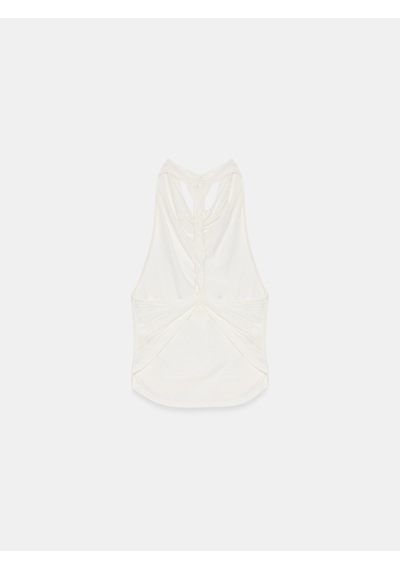 Dilvin 21246 Degaje Yaka Top-ekru
