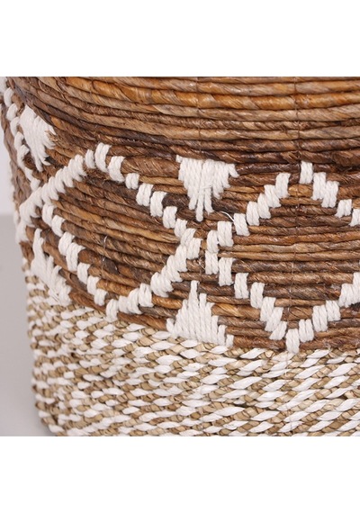 Bodrum 31x28x38 Cm. Doğal Abaka El Yapımı Sepet M Bej