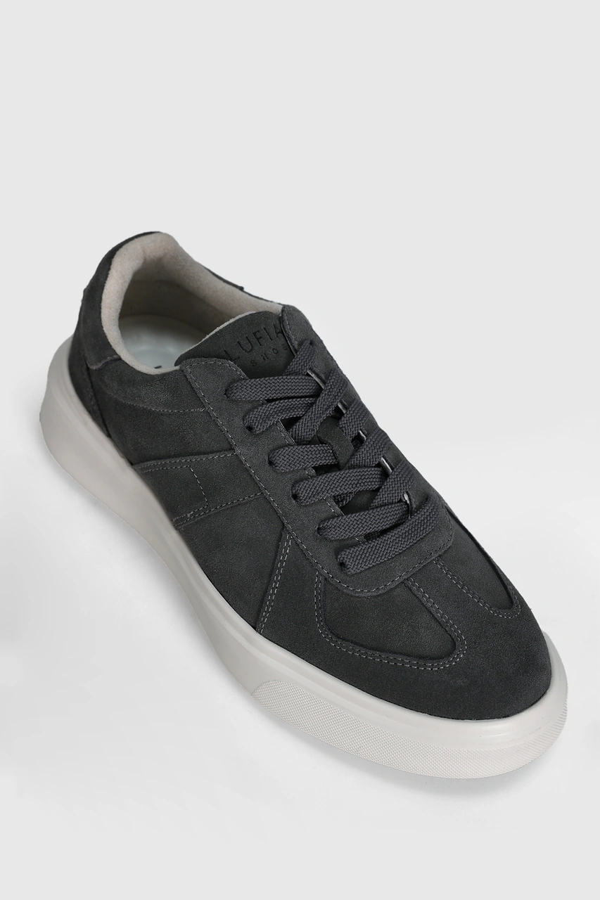 Lufian Jaques Erkek Deri Sneaker Ayakkabı Koyu Gri Koyu Gri 112230226100160 Koyu Gri