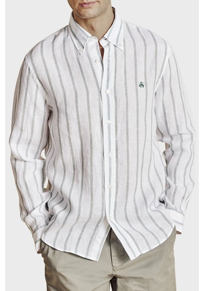 Brooks Brothers % 100 Keten Düğmeli Yaka Çizgili Gömlek Erkek Gömlek Bbss26msh013166 Yeşil-beyaz Brooks Brothers % 100 Keten Düğmeli Yaka Çizgili Gömlek Erkek Gömlek Bbss26msh013166 Yeşil-beyaz