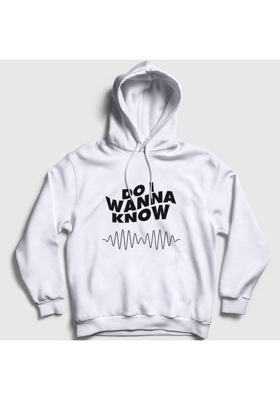 Presmono Unisex Know Arctic Monkeys Kapüşonlu Sweatshirt Beyaz