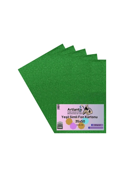 Simli Fon Kartonu 35X50 5 Adet Artlantis Simli Fon Kartonu 35x50