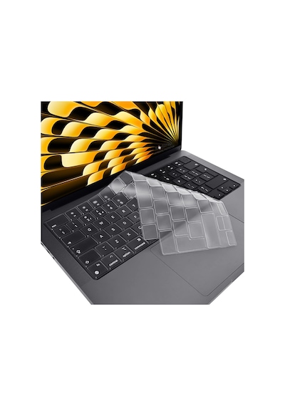 Novstrap Apple Uyumlu MacBook Air M3 Çip 13.6 İnç A3113 İle Türkçe Q Şeffaf Klavye Koruyucu Kılıf Karışık Çok Renkli