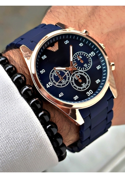 Premium Tasarım Silikon Kordon Exclusive Serisi Metal Kasa Erkek Kol Saati-bileklik Hediyeli Çok Renkli