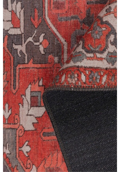 Foldy Vintage Desenli Dokuma Taban Dekoratif Kırmızı Halı Fl 48 Kırmızı 11