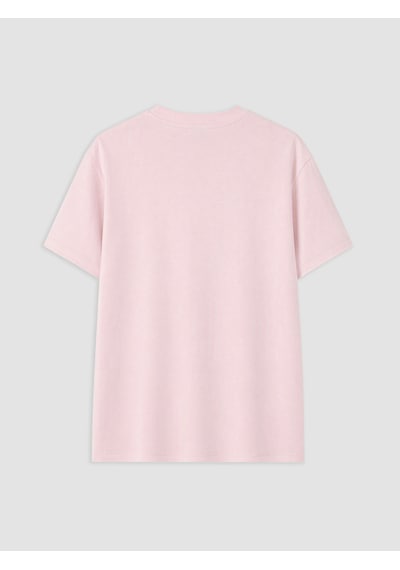 Lcw Comfort Pembe Baskılı %100 Pamuklu Kadın Tişört