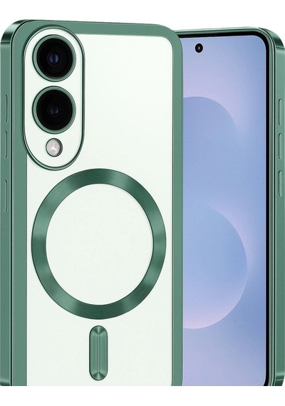 Samsung Galaxy S25 Edge Kross Magneticsafe Kapak - Koyu Yeşil