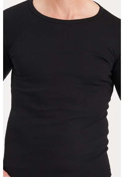 Tudors Erkek Slim Fit Dar Kesim Bisiklet Yaka Siyah Termal Alt Üst Takım-41730 SiYAH