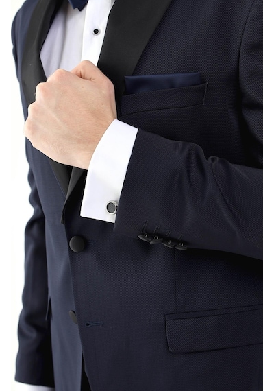 Dufy Lacivert Erkek Slim Fit Sivri Yaka Smokin Takım - 92417 Lacivert