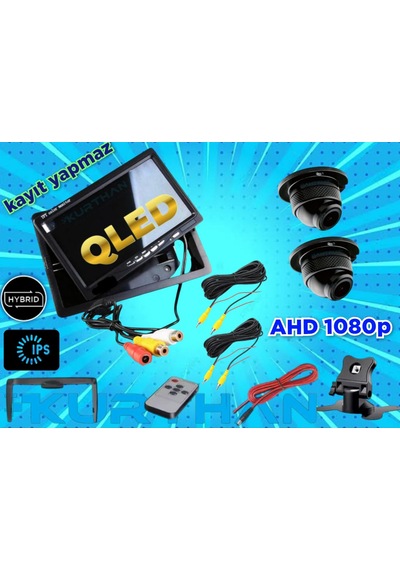 2 Adet 4 3 Cm Ahd 1080p Kamera Ve 7'' Qled Ips Ekran Seti 12v
