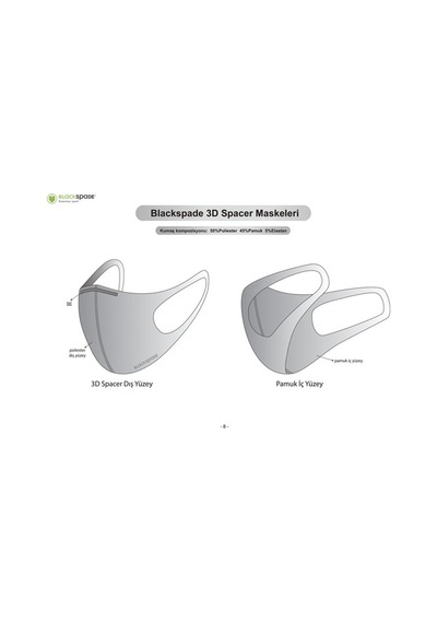 Blackspade Unisex Koruyucu Maske Altıgen Desen Diğer