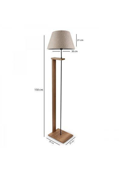 Homing Pi Ahşap Gövdeli Kumbeji Kumaş Başlıklı Lambader Ayd-3134