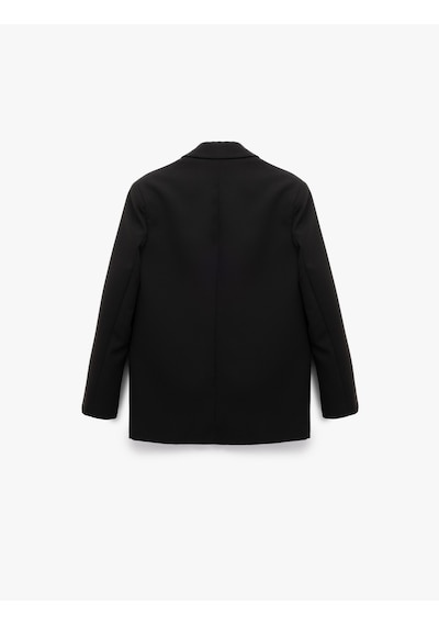 Koton Uzun Kollu Kapaklı Cep Detaylı Oversize Kruvaze Blazer Ceket Siyah 6wak50051uw Siyah Koton Uzun Kollu Kapaklı Cep Detaylı Oversize Kruvaze Blazer Ceket Siyah 6wak50051uw Siyah