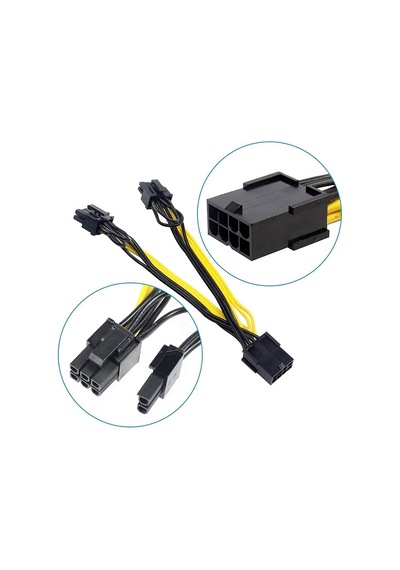 8 Pin Pcıe 2 X Pcıe 8 6+2 Pin Grafik Kartı Y-splitter Güç Kablosu