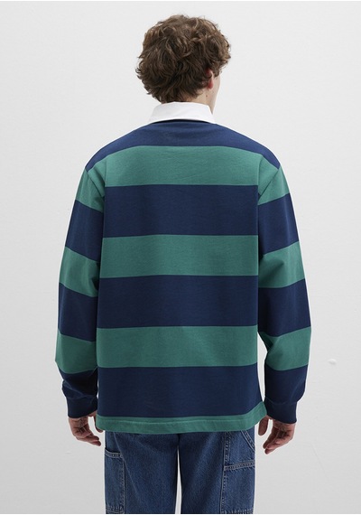 Mavi - Mavi Logo Çizgili Lacivert Sweatshirt 0s10371-70497 Lacivert