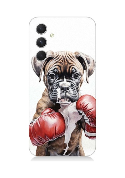 Samsung Galaxy S24 Uyumlu Boksör Köpek Desenli Silikon Kılıf