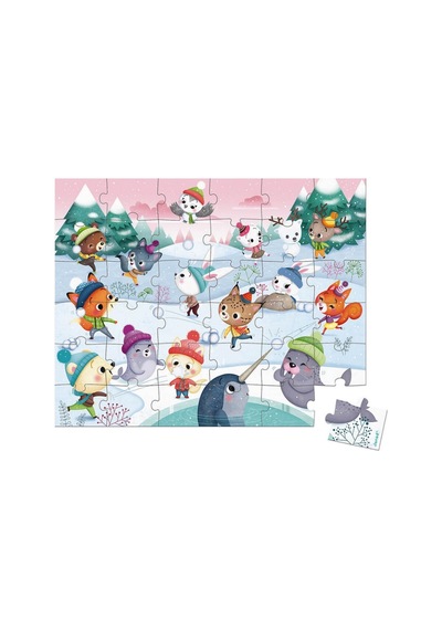 Janod 36 Parça Çantalı Puzzle Kar Partisi