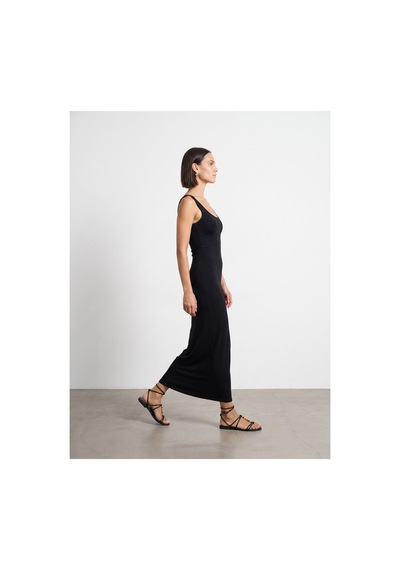 Dilvin 91733 Bra-free Midi Elbise-siyah-16505