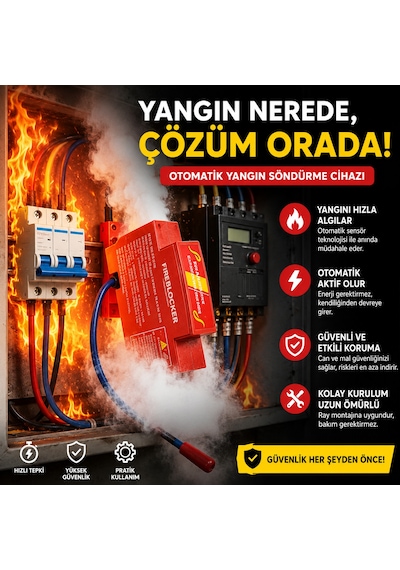 Fireblocker Otomatik Yangın Söndürücü Sigorta Kutusu Koruma Cihazı Elektrik Panosu Acil Durum Yangın Önleme Sistemi