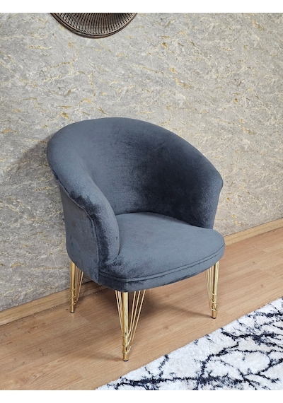 Zafir Tekli Teddy Gold Kaplama Telli Ayak Çay Seti Koltuk Tekli Berjer , Balkon, Salon, Ofis Fume