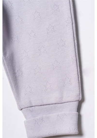 Babycosy Organic Wear %100 Organik Pamuk,2 Li Bebek Patikli Alt,pijama Seti Yıldız Detaylı,bebek Ve Yenidoğan Serisi Gri