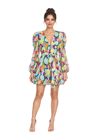 Lili Woman Kadın V Yaka Renkli Geometrik Desenli Kuşaklı Mini Elbise Çok Renkli Lw.gk-elb004ck Lili Woman Kadın V Yaka Renkli Geometrik Desenli Kuşaklı Mini Elbise Çok Renkli Lw.gk-elb004ck
