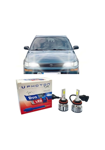 Toyota Corolla Efsane Kasa Led Xenon Sis Farı Ampulü H4 Duo Yeni Seri Beyaz 1992-1998