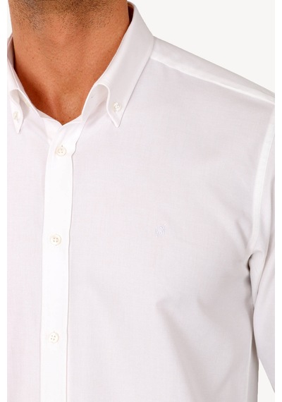 Erkek Beyaz Uzun Kol Slim Fit Gömlek
