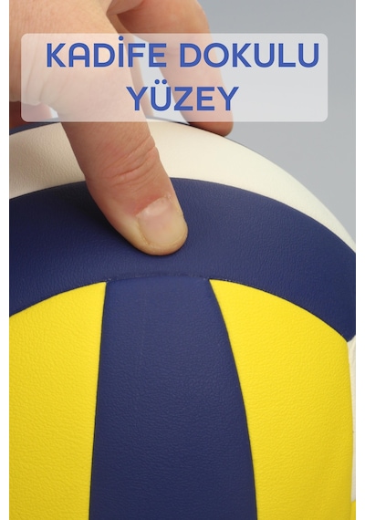 Semi-pro Voleybol Topu Lamineli Beton Zemin Softtouch İç-dış Mekana Uygun 8 Panel Sarı-mavi V1000 Mavi