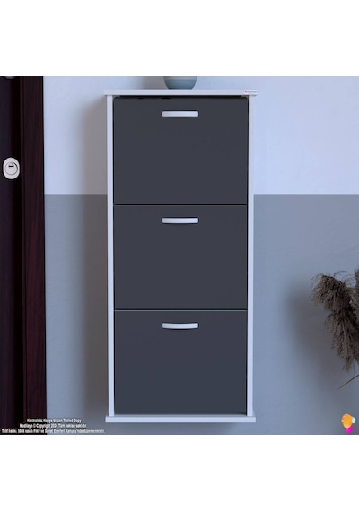 Eliusta Soren 3 Düşer Kapaklı 52 Cm Antrasit Ayakkabılık 52x114x26 Cm Asma 6 Bölmeli Ayakkabılık Antrasit Eliusta Soren 3 Düşer Kapaklı 52 Cm Antrasit Ayakkabılık 52x114x26 Cm Asma 6 Bölmeli Ayakkabılık Antrasit