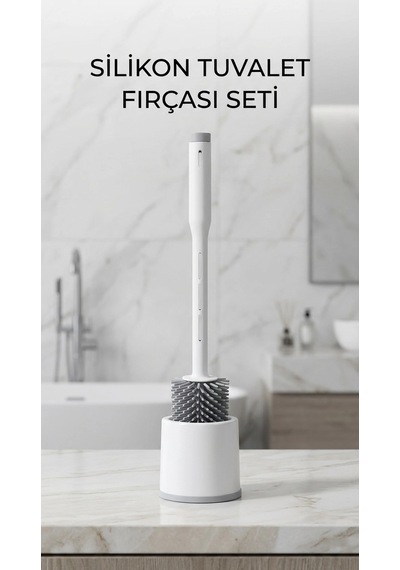 Deterjan Hazneli Ergonomik Silikon Tuvalet Fırçası Çok Renkli