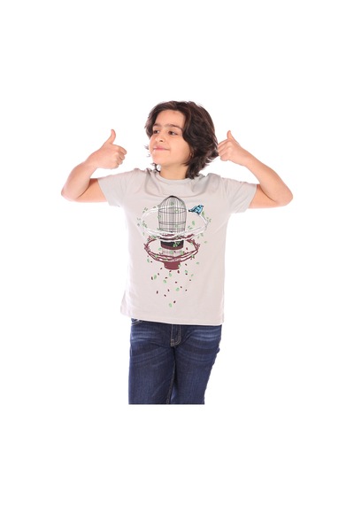 Toontoy Kids Toontoy Erkek Çocuk Kafes Baskılı Tişört Yeşil