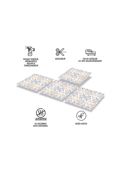 Tink Kendinden Yapışkanlı Mermer 05 Desenli Pvc Karo 30x30 Cm