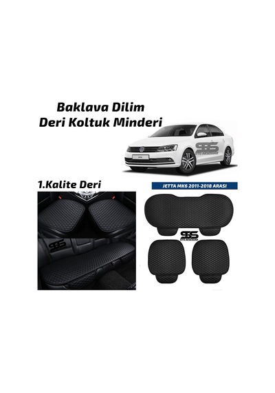 Volksvogen Jetta Mk6 2011-2018 Arası Siyah Deri Oto Koltuk Minderleri