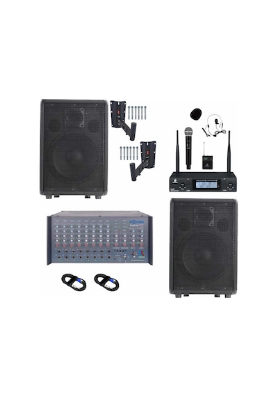 Lastvoice Elit Plus Paket-2 Profesyonel Ses Sistemi Mikser Amfi Hoparlör Mikrofon