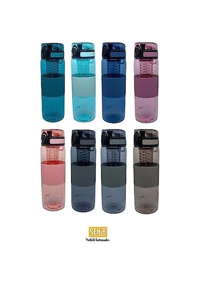 Uzspace 700ml Silikon Gövdeli Detoks Aparatlı Tritan Su Matarası 50 x 22