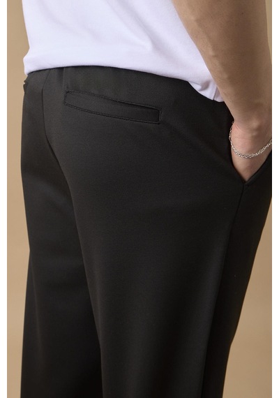 Braccas Erkek Slim Fit Orta Bel Siyah Pantolon Siyah