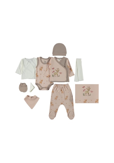 Civil Baby Ceylan Empirme 10 lu Zıbın Setleri  - Pudra 96208262626S1