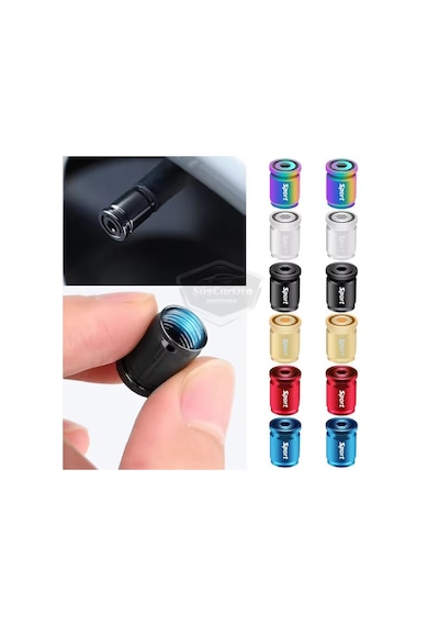 Kilitlemeli Sibop Kapağı Alyanlı Sibop Kapağı Araba Motosiklet Bisiklet Metal Sıkmalı Mavi 4 Lü Set 00 Şüscaroto Aksesuar