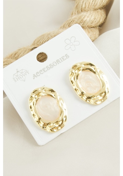 Oval - 595 - Mineli - Nazblsmm - Küpe Krem