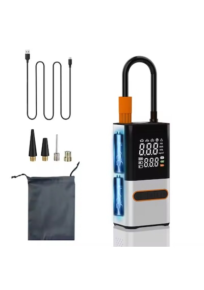 4000 Mah Şarjlı Taşınabilir Araba Lastik Hava Top Şişirme Pompası Led Işıklı Dijital Hava Kompresörü Metalik Gri 4000 Mah Şarjlı Taşınabilir Araba Lastik Hava Top Şişirme Pompası Led Işıklı Dijital Hava Kompresörü Metalik Gri
