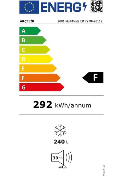 Arçelik 2081 Multimode EB 240 LT Çekmeceli Derin Dondurucu