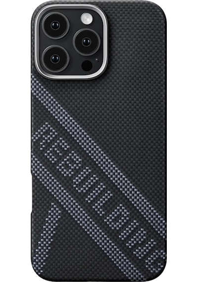 Apple Uyumlu iPhone 16 Pro Max Kılıf Magsafe Özellikli Aramid Fiber Re-tros Pitaka Tactile Woven Rebuilding Siyah
