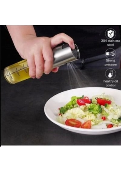 Sprey Cam Şişe Zeytinyağı, Sirke Yağ Püskürtücü Yağdanlık 100 Ml Çok Renkli